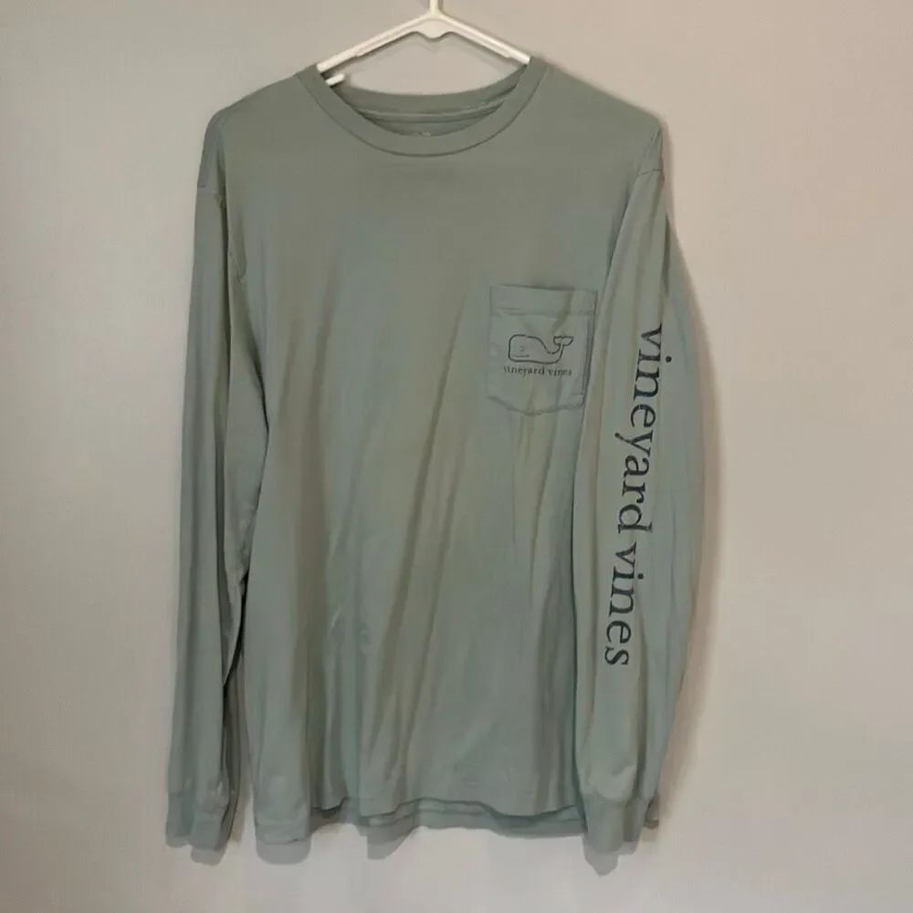 Vineyard Vines Mint Long Sleeve Shirt Mens Medium 100% Cotton #785